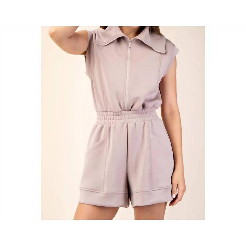 NEW RAE MODE stretch the limits scuba romper in light mocha